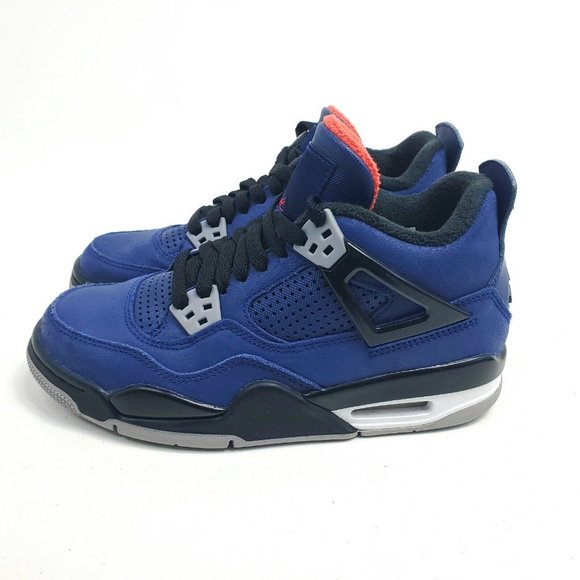 Nike Air Jordan 4 Retro BG Winterized Loyal Blue Boys Shoes Youth Size 4.5Y Kids - Picture 8 of 11
